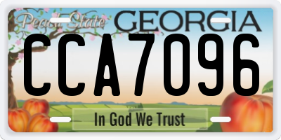 GA license plate CCA7096