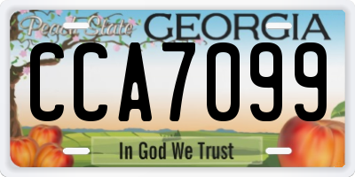 GA license plate CCA7099
