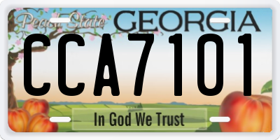 GA license plate CCA7101