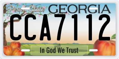 GA license plate CCA7112