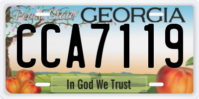 GA license plate CCA7119