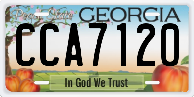GA license plate CCA7120