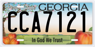 GA license plate CCA7121