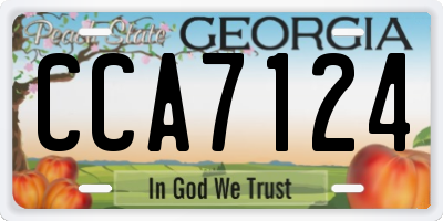 GA license plate CCA7124