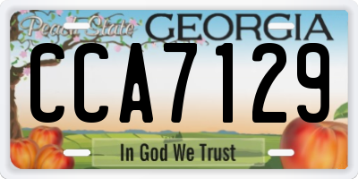 GA license plate CCA7129