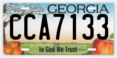 GA license plate CCA7133