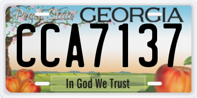 GA license plate CCA7137