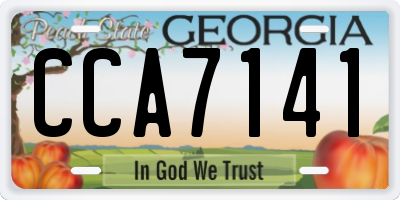GA license plate CCA7141