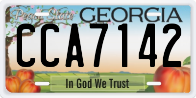 GA license plate CCA7142