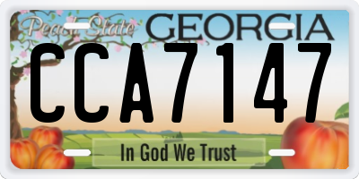 GA license plate CCA7147