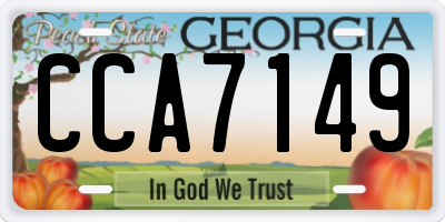 GA license plate CCA7149