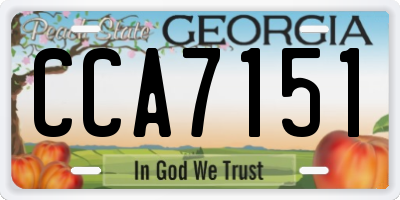 GA license plate CCA7151