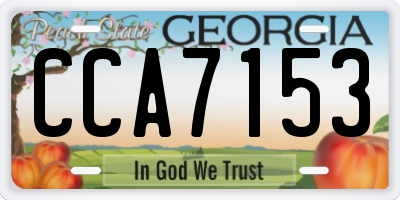 GA license plate CCA7153