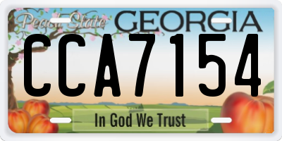 GA license plate CCA7154