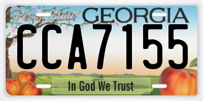 GA license plate CCA7155
