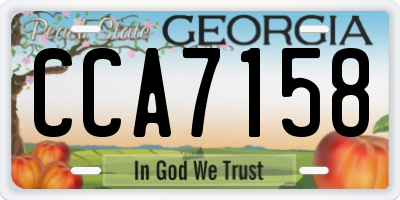 GA license plate CCA7158