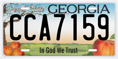 GA license plate CCA7159