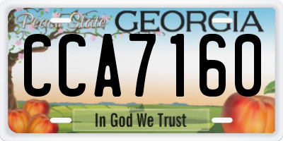 GA license plate CCA7160