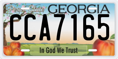 GA license plate CCA7165
