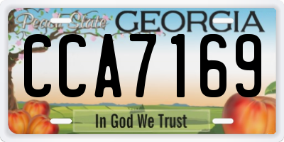 GA license plate CCA7169