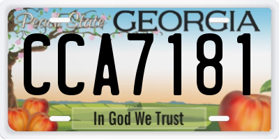 GA license plate CCA7181