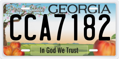 GA license plate CCA7182