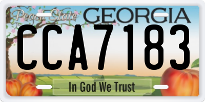 GA license plate CCA7183