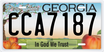 GA license plate CCA7187