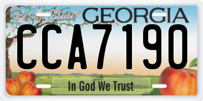 GA license plate CCA7190