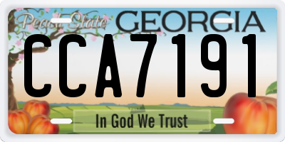 GA license plate CCA7191