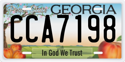 GA license plate CCA7198