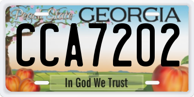 GA license plate CCA7202