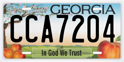 GA license plate CCA7204