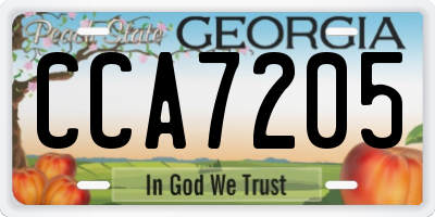 GA license plate CCA7205