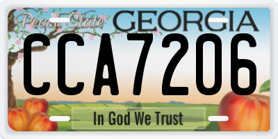 GA license plate CCA7206