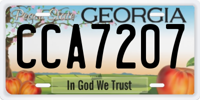 GA license plate CCA7207