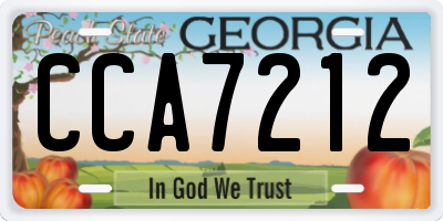 GA license plate CCA7212