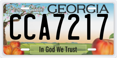 GA license plate CCA7217