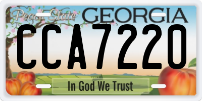 GA license plate CCA7220
