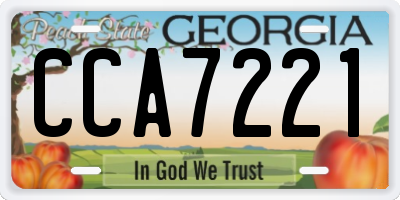 GA license plate CCA7221