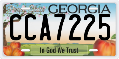 GA license plate CCA7225