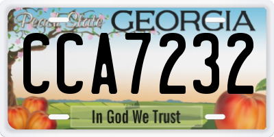GA license plate CCA7232