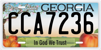 GA license plate CCA7236