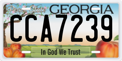 GA license plate CCA7239