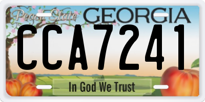 GA license plate CCA7241