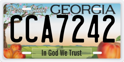 GA license plate CCA7242