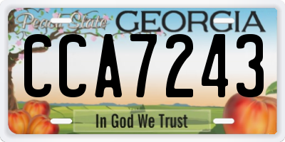 GA license plate CCA7243