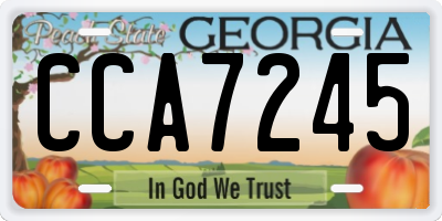 GA license plate CCA7245