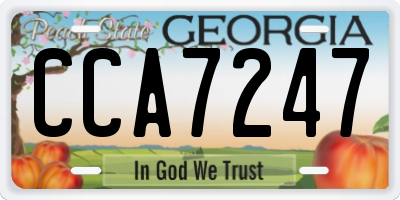 GA license plate CCA7247