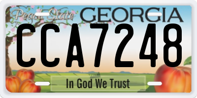 GA license plate CCA7248